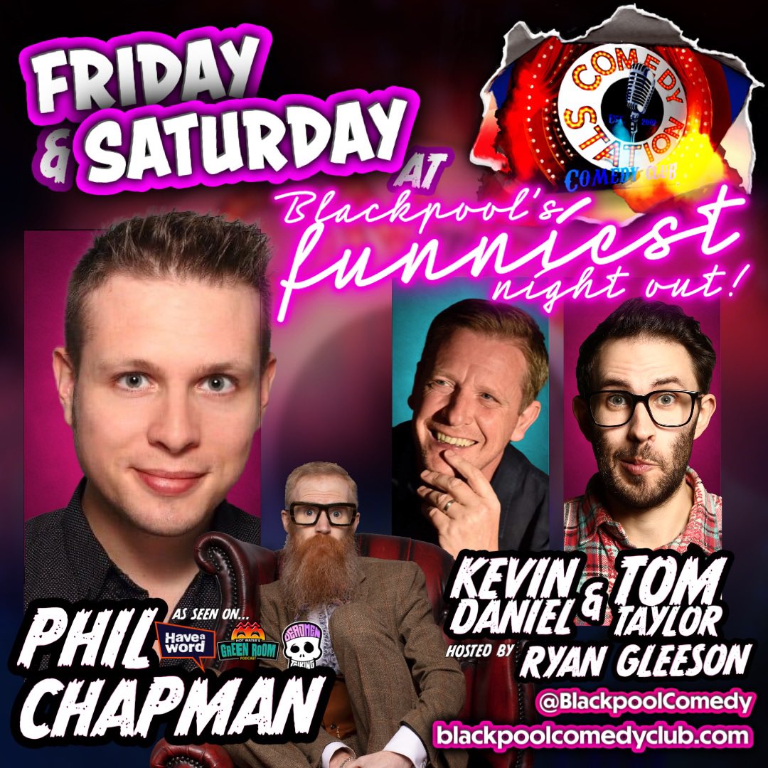 Just have a look at who’s popping to Blackpool this weekend… You’re in for a proper treat! Tix & info: blackpoolcomedyclub.com