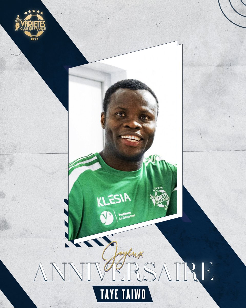 🎂 En ce mardi 16 Avril, le @VarietesCF souhaite un joyeux anniversaire à Taye Taiwo. Il fête ses 39 ans aujourd'hui ! 🎉