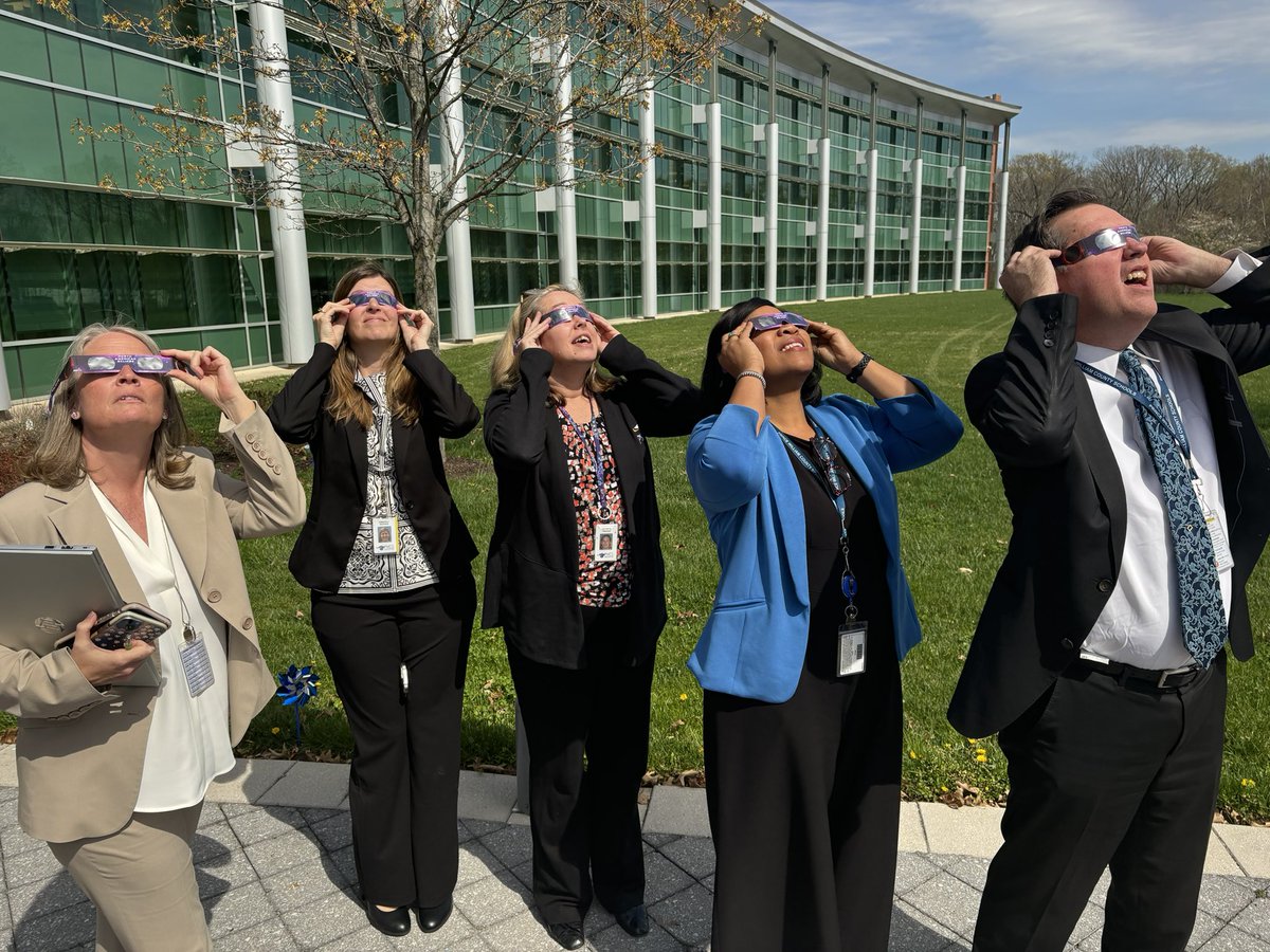 Enjoying the eclipse with the Elementary Executive Leadership Team. @PWCSNews