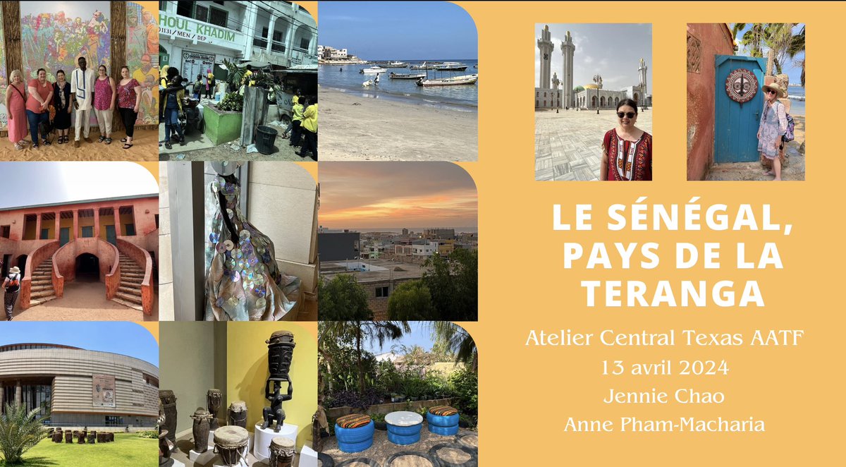 Inviting French teachers to join us this Saturday at the Central Texas AATF workshop. Held at Texas State University from 9am-12pm in Centennial Hall G02. Jennie Chao and I will be presenting our trip to Senegal, including AP/IB related activities. 🇸🇳 <a href="/AATFrench/">AATF</a> <a href="/RRISDWorldLang/">Marie Douglass</a>