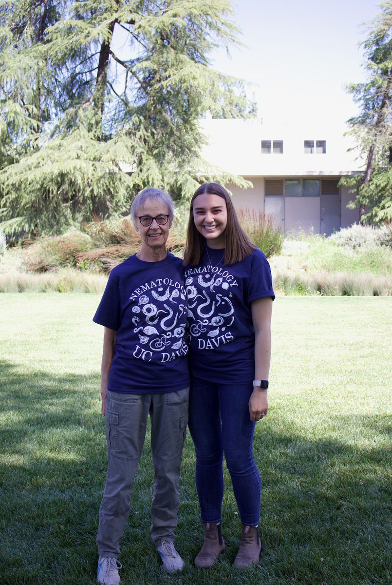 Thankful for this lab family of Nematologist. It’s crazy to think how small our lab was when I started and where we are now 4 years later. Representing our new nematode swag from UC Davis 🪱🌱