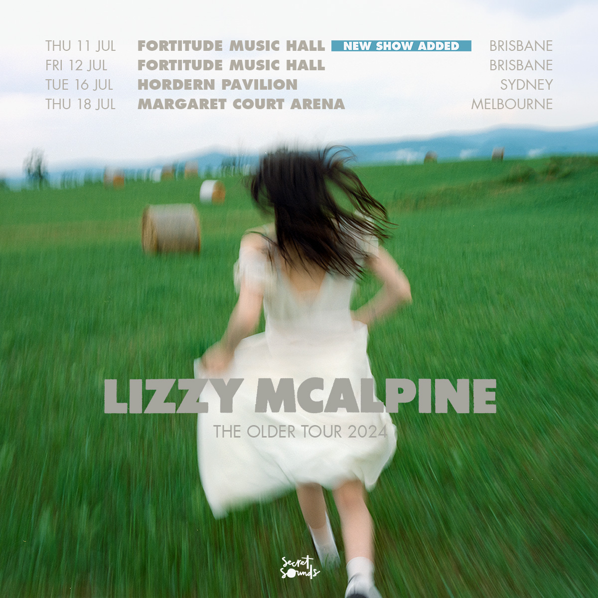 TOUR UPDATE | BRISBANE 💚We've added a new date to @LizzyMcAlpine's Older Tour due to overwhelming demand. Tickets for the new Brisbane show go on sale today at 11am. All other shows are on sale now: scrtsnds.com.au/LizzyMTix24