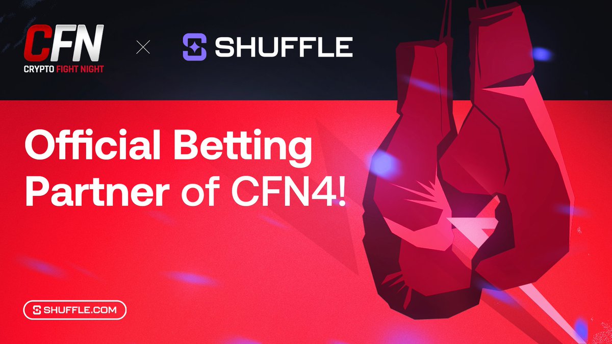 We're happy to announce Shuffle is the official betting partner of @CryptoFightWeek This marks Shuffle's second time as CFN's official betting partner and sponsor, and we couldn't be prouder to support the leading crypto boxing event! Link to CFN4 odds markets below 👇