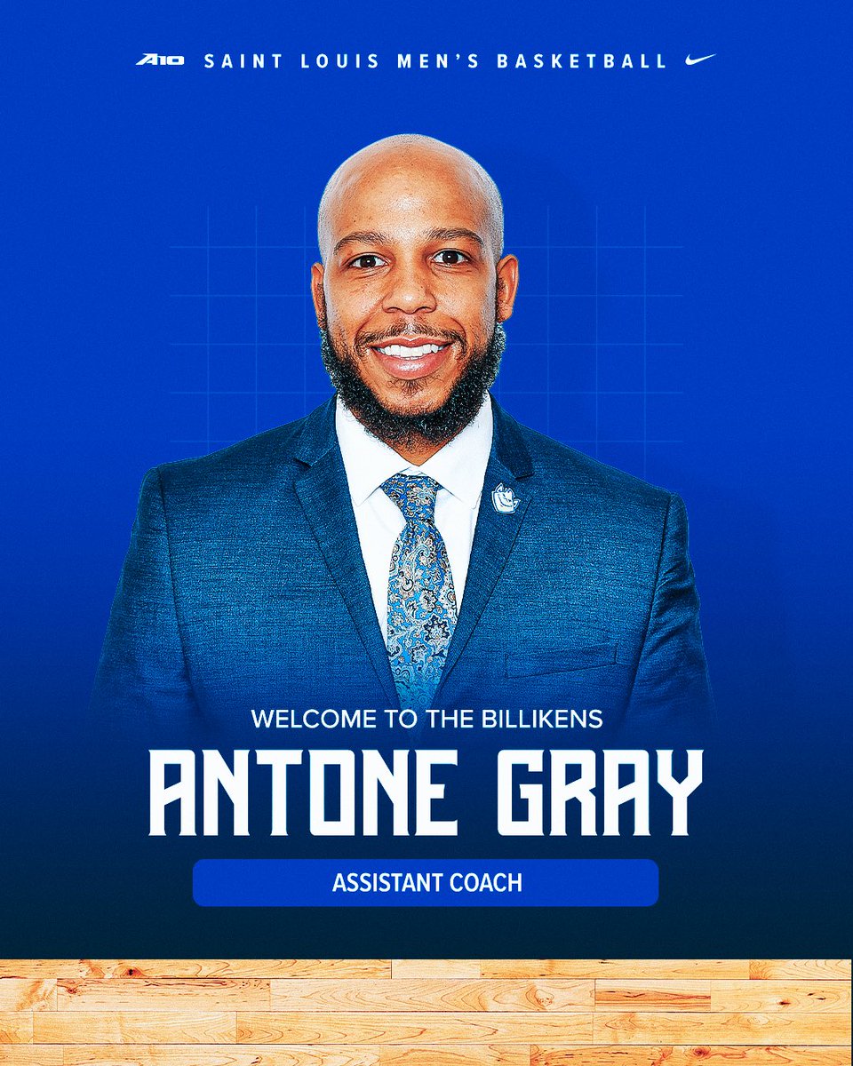 Saint Louis Men's Basketball (@saintlouismbb) on Twitter photo Welcome to Saint Louis!
Join us in welcoming Assistant Coach Antone Gray to SLU!
#SLUBillikens x <a href="/Coach_Tone1/">Antone Gray</a> Welcome to Saint Louis!
Join us in welcoming Assistant Coach Antone Gray to SLU!
#SLUBillikens x <a href="/Coach_Tone1/">Antone Gray</a>