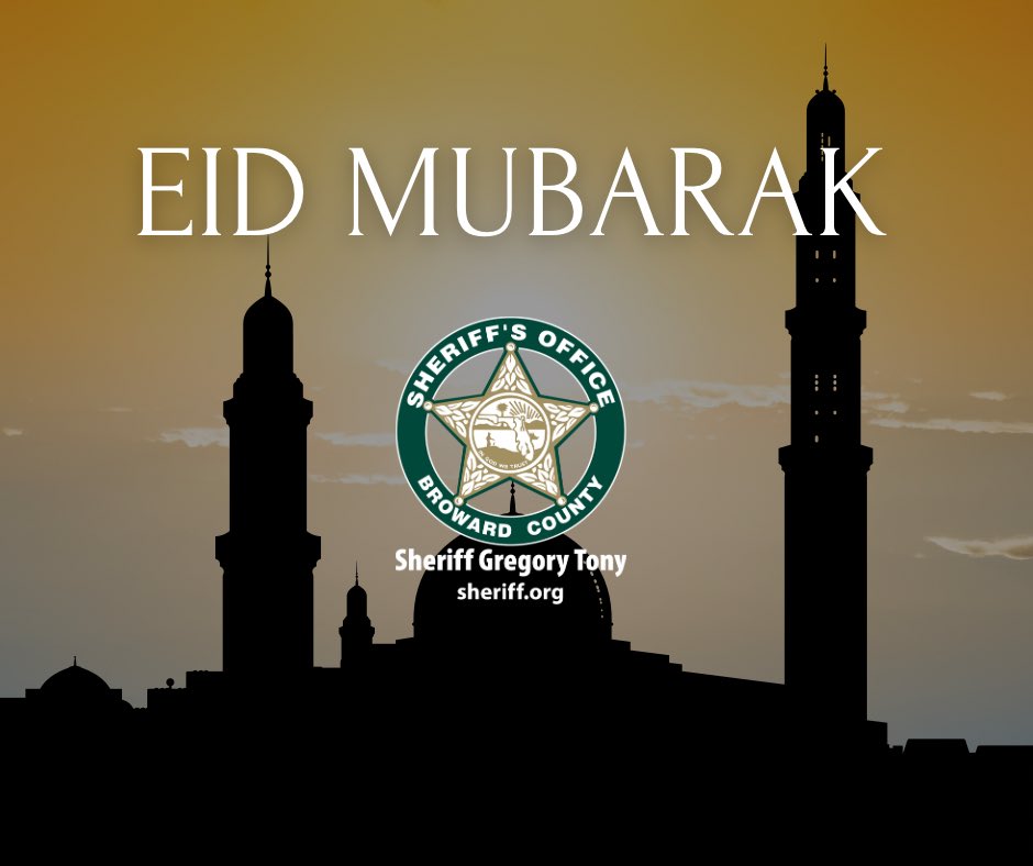 Eid Mubarak to the members of BSO and the residents of Broward County who are celebrating the end of Ramadan. 🌙