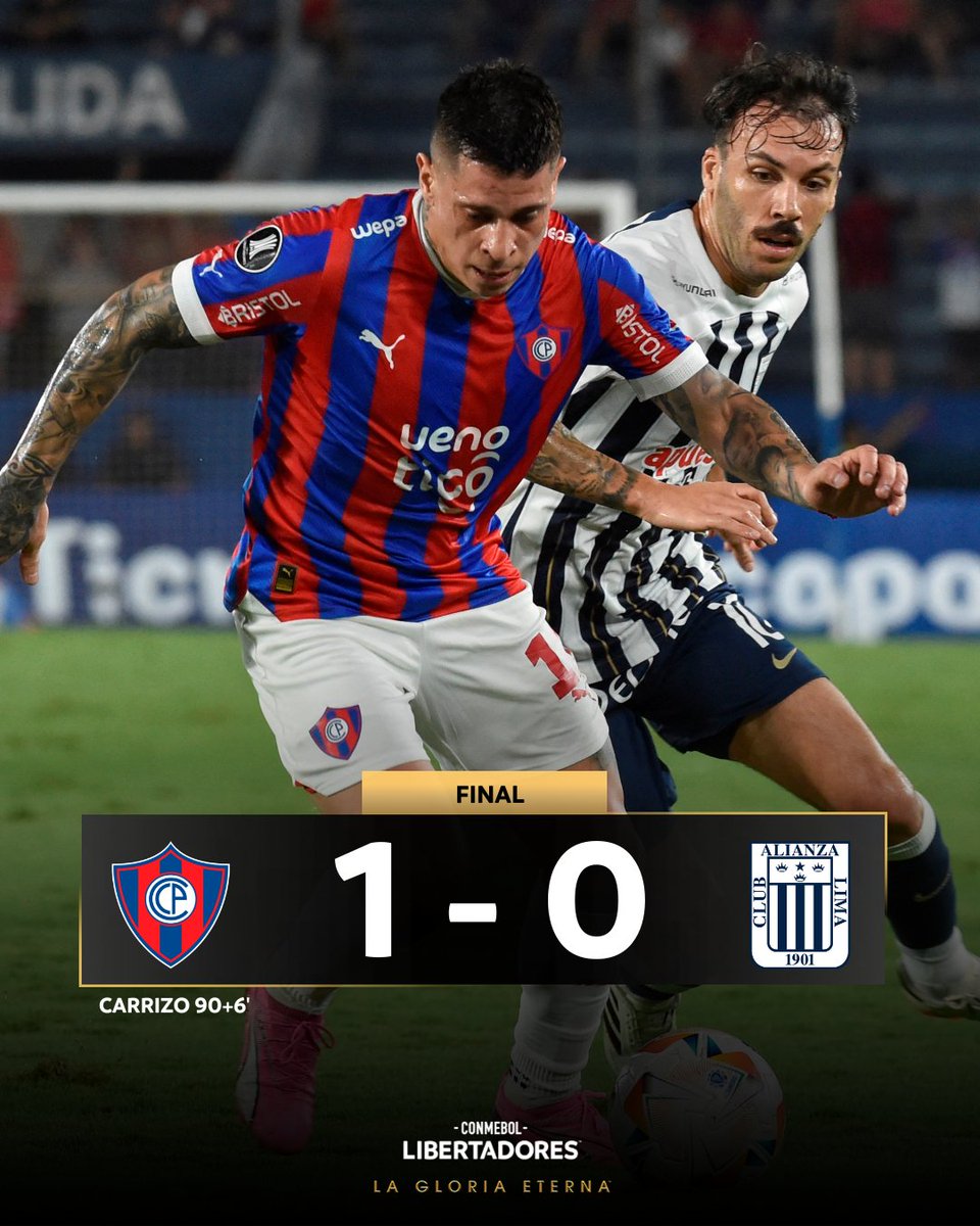 🤩🇵🇾 ¡Agónica victoria de <a href="/CCP1912oficial/">Club Cerro Porteño</a> en La Nueva Olla! 

El Ciclón lo ganó sobre el final ante <a href="/ClubAlianzaLima/">Club Alianza Lima</a> con gol de Federico Carrizo por la segunda fecha del Grupo A de la CONMEBOL #Libertadores 🏆

#GloriaEterna