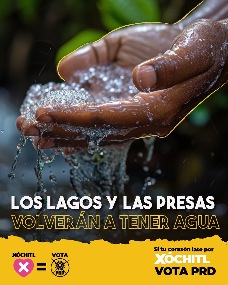 La ineptitud del gobierno nos dejó sin agua. Pero nuestras acciones la traerán de vuelta para cuidarla y repartirla como se debe. Con @XochitlGalvez, recuperaremos los lagos y presas. #MerecesMás