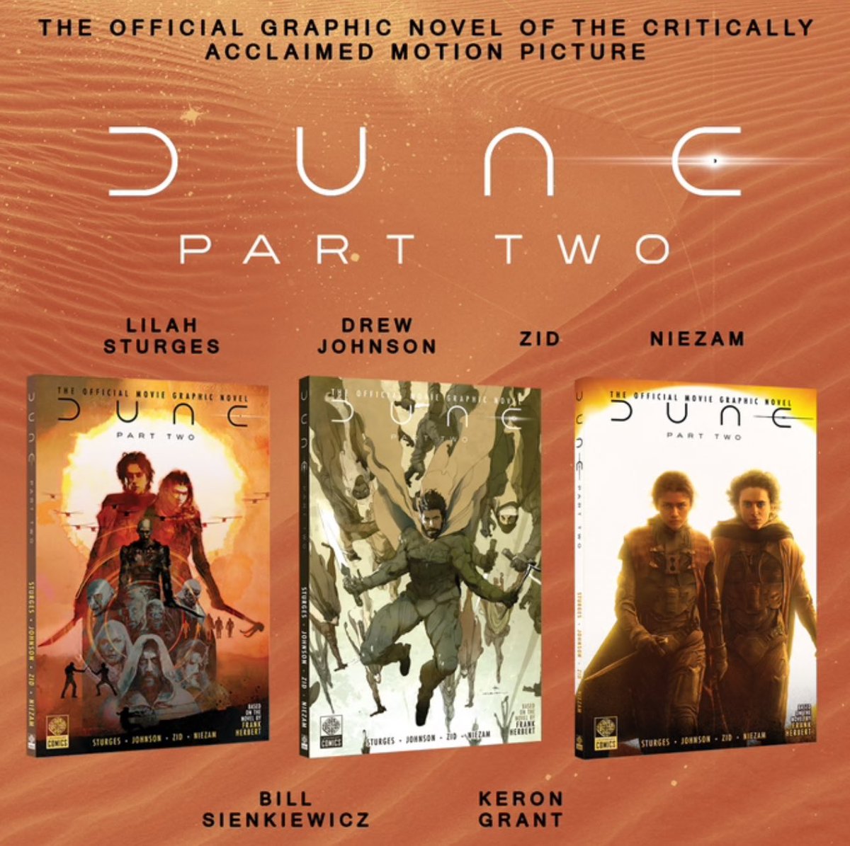 There’s just under a day left to pre-order the graphic novel adaptation of Dune: Part Two, our latest collaboration with @LegendaryComics! Book your ticket to Dune while you can! kck.st/3IhYqF9 #Dune #DunePartTwo