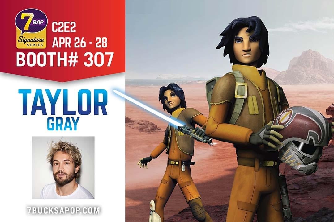 We are now boarding for some fun and excitement at #C2E2 April 26-28 at booth #307 (right across from Funko!) Taylor Gray is joining us at C2E2! @iamtaylorgray is an American actor, best known for playing Ezra Bridger on the animated television series Star Wars Rebels, and