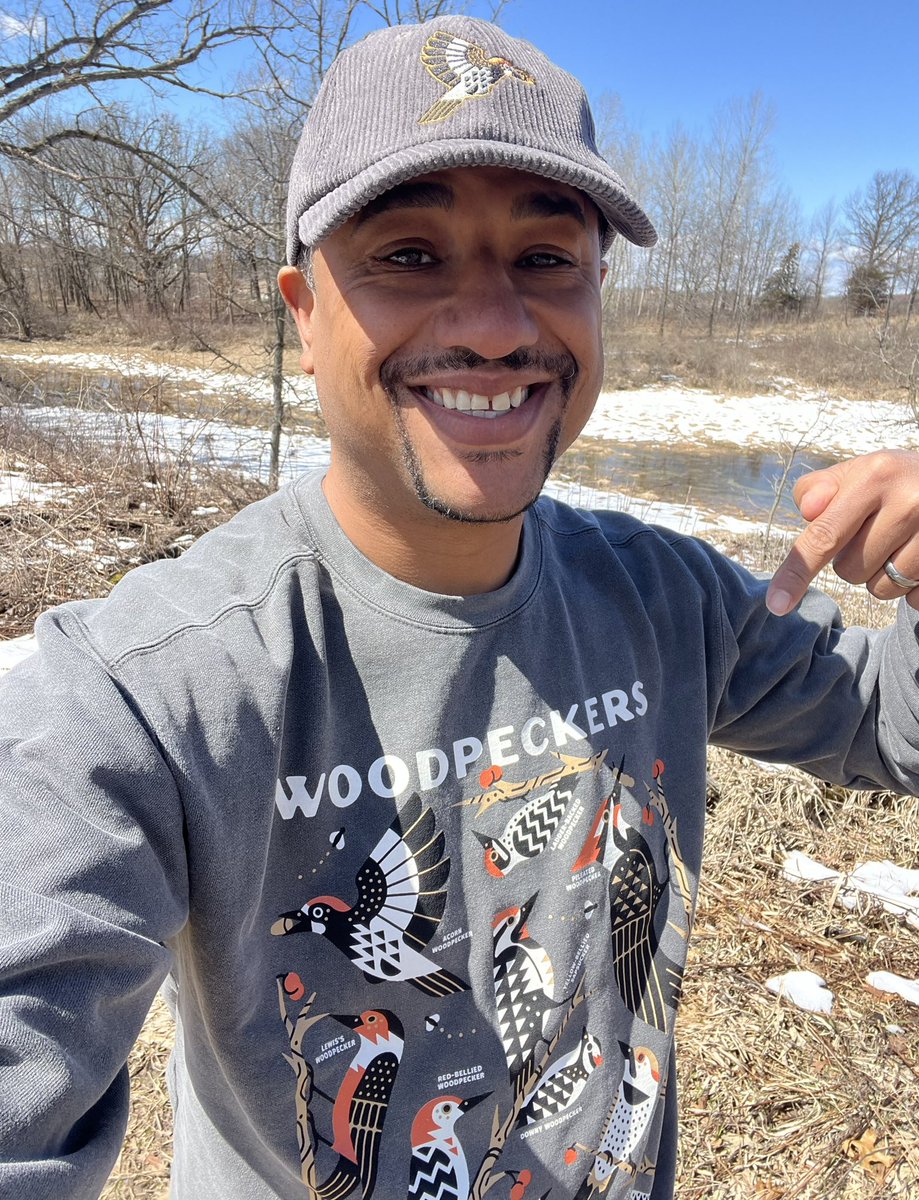 Hey #BirdTwitter Fam! What's your favorite Woodpecker? It's a tough call, but I'm all about the Pileated Woodpecker, with the Red-headed Woodpecker as a close 2nd. Big thanks to @bird_collective for the awesome sweatshirt and hat from their latest collection! #WiscoBirder 📷👐🏾🖤