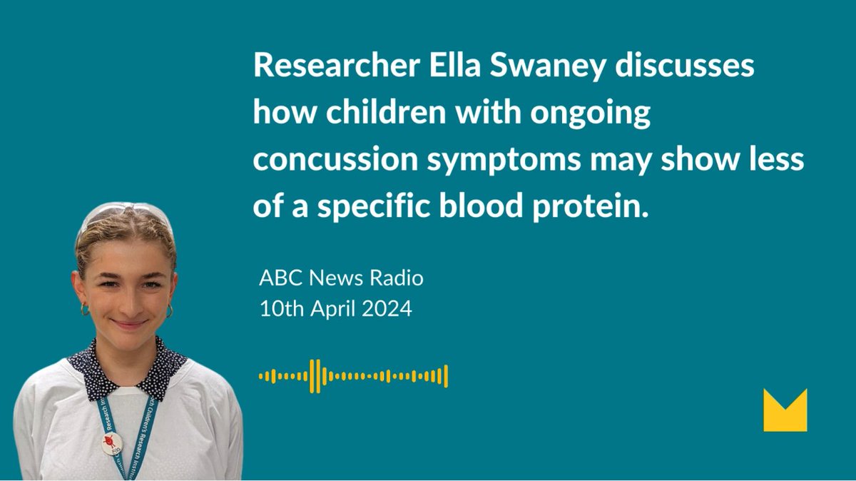 'It's really about identifying those children early on and allowing them to have the treatment that they need.' Listen to #MCRI researcher Ella Swaney discuss how a blood protein could provide answers about long term #concussion symptoms | #ChildHealth ➡️linkedin.com/posts/murdochc…