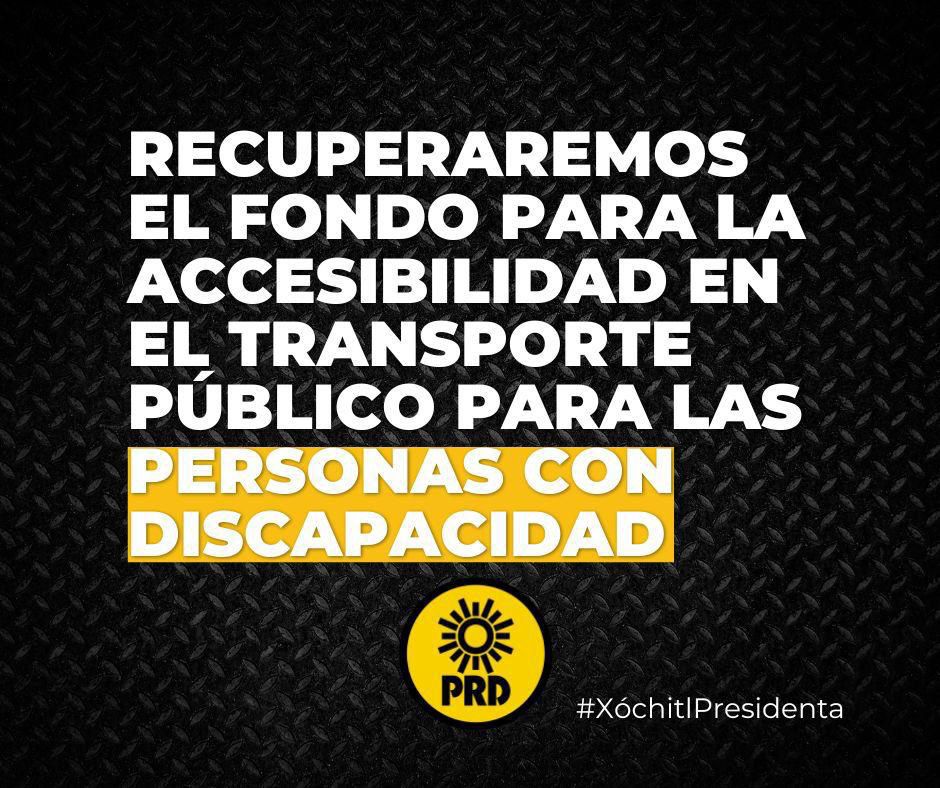 Todas las personas tienen derecho a una movilidad digna y segura. Por eso, con @XochitlGalvez, en el #PRD le daremos accesibilidad a las personas con discapacidad en todos los transportes públicos.