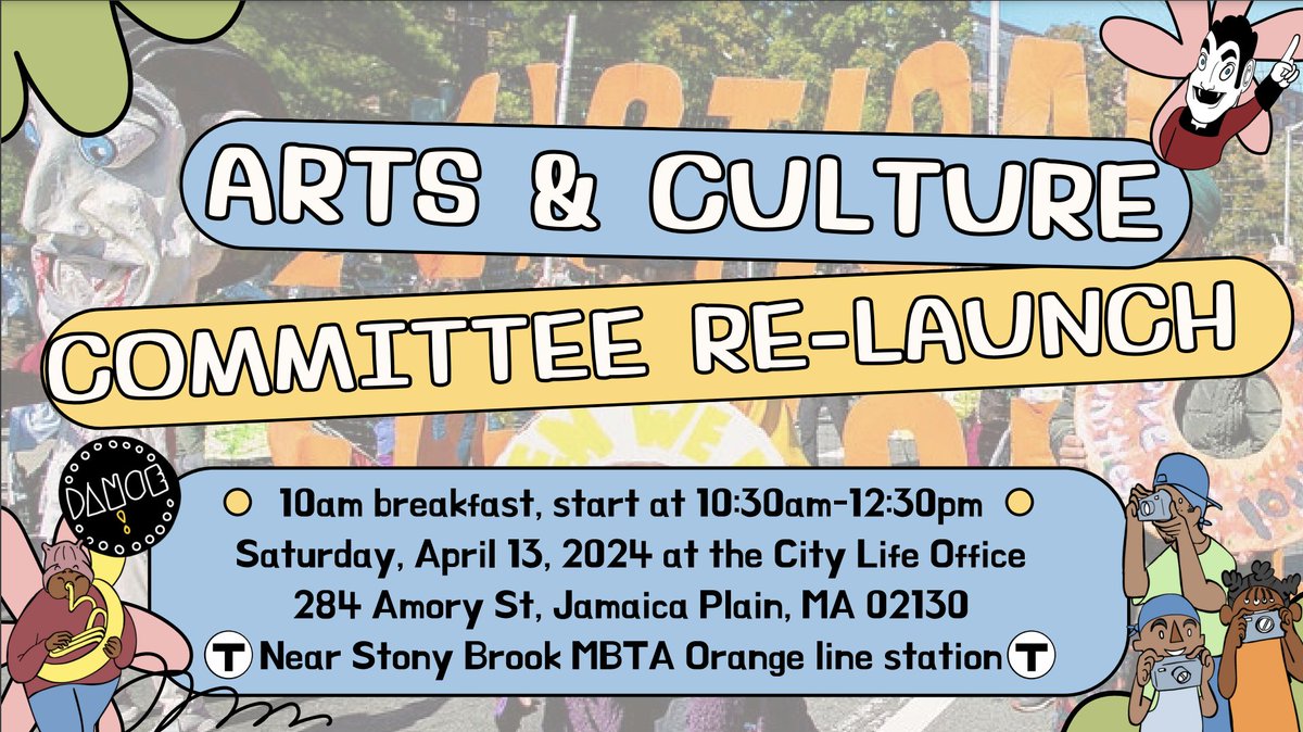 Join the CLVU Arts + Culture Committee RE-LAUNCH brunch this Saturday! 🎭🎨🎉 We'll gather, eat good food and start planting the seeds together for a big newly-funded arts project focused on social housing and #RentControlMA! 🧡💚RSVP: docs.google.com/forms/d/e/1FAI…