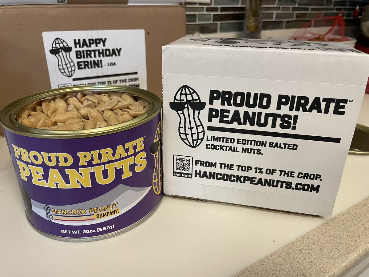 Do yourself a favor and order from my friend @HancockPeanuts ! They’re delicious! Not to brag, but I got the #1 Pirate can. hancockpeanuts.com/pirates/

The honey roasted ones are delicious too!