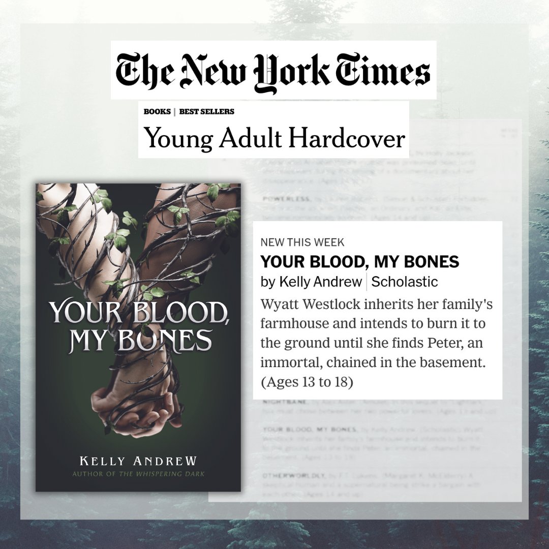 YOUR BLOOD, MY BONES is an instant NYT Bestseller for @kayaydrew! Congratulations!