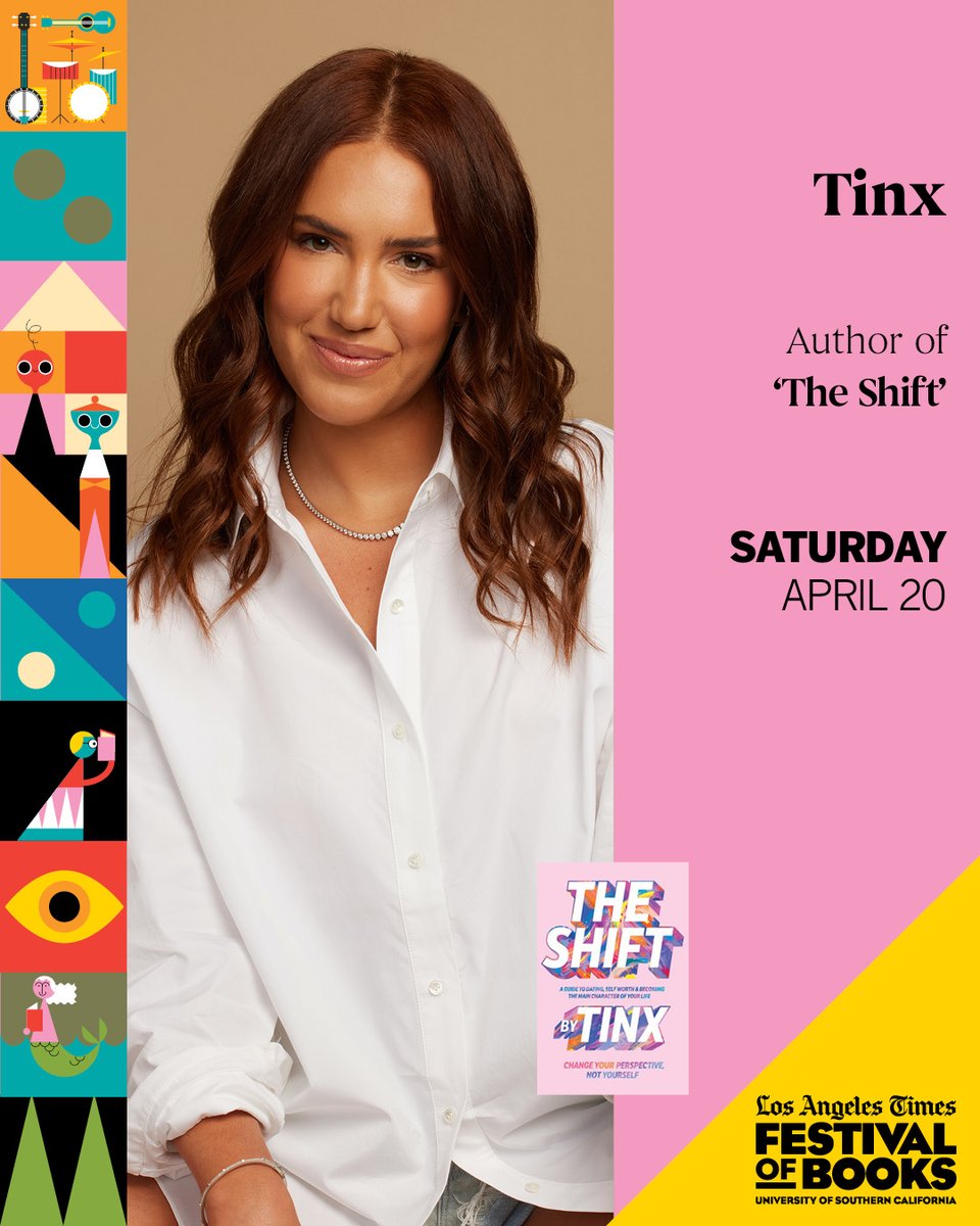 #Tinx is a digital creator, advice expert, podcast host, and bestselling author. She'll be joining us at #bookfest April 20 on the 'Live Your Best Life, Girl' panel with @JamieKernLima @TheLondonHughes and @latimes Lifestyle writer @KailynHype! 💕 INFO: latimes.com/fob