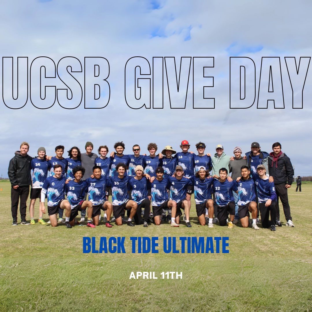 This week is UCSB Give Day!! Help us in supporting UCSB men’s club ultimate frisbee aka Black Tide!

giving.ucsb.edu/Funds/Give?id=…