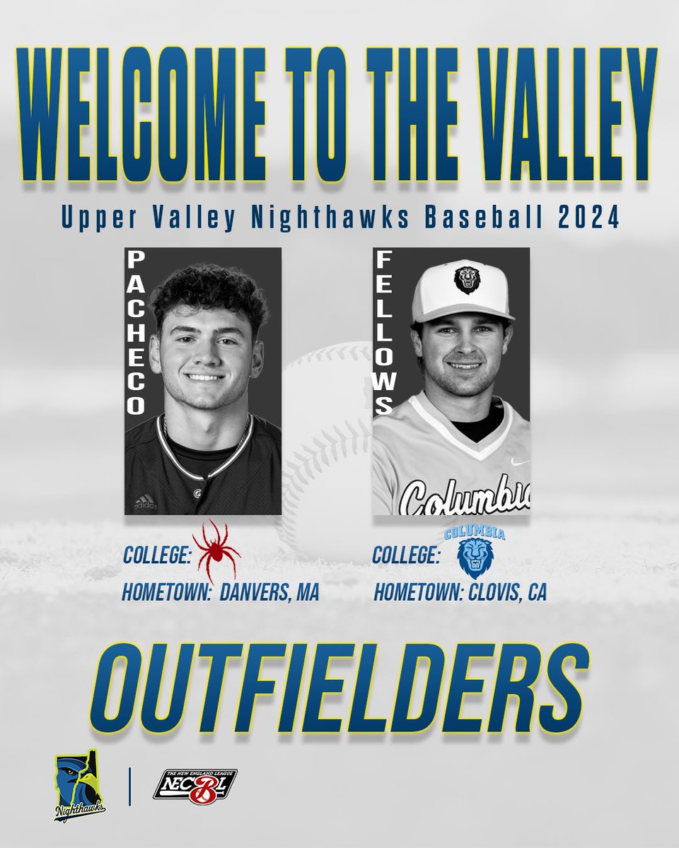 DONE DEAL🖋️📄 The Upper Valley Nighthawks are pleased to announce, the addition of two more outfielders for the upcoming season🤩 We are so excited to have you guys! #TalonsUp | @TheNECBL