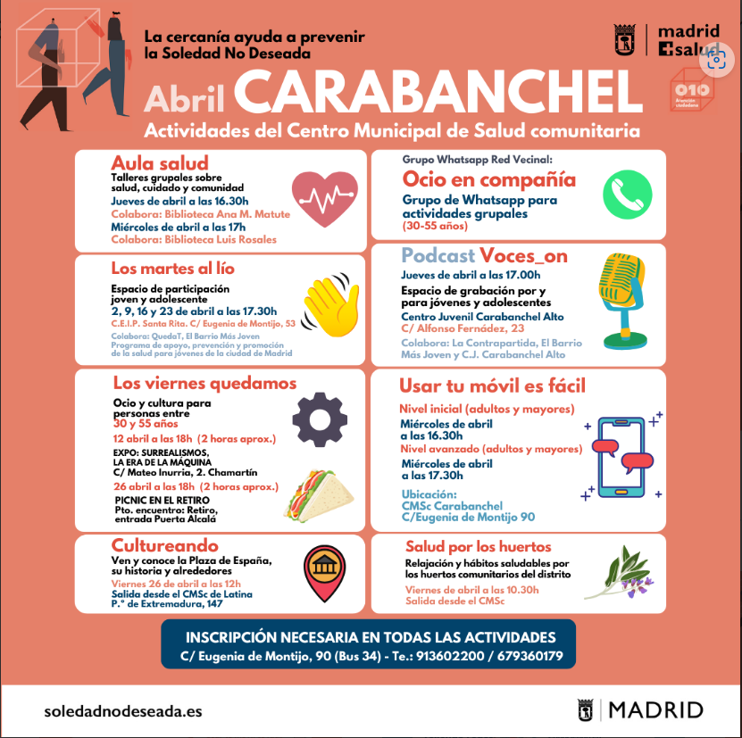 CSAbrantes's tweet photo. Actividades en la comunidad para prevenir la #soledadnodeseada https://t.co/l9YMGVYx15