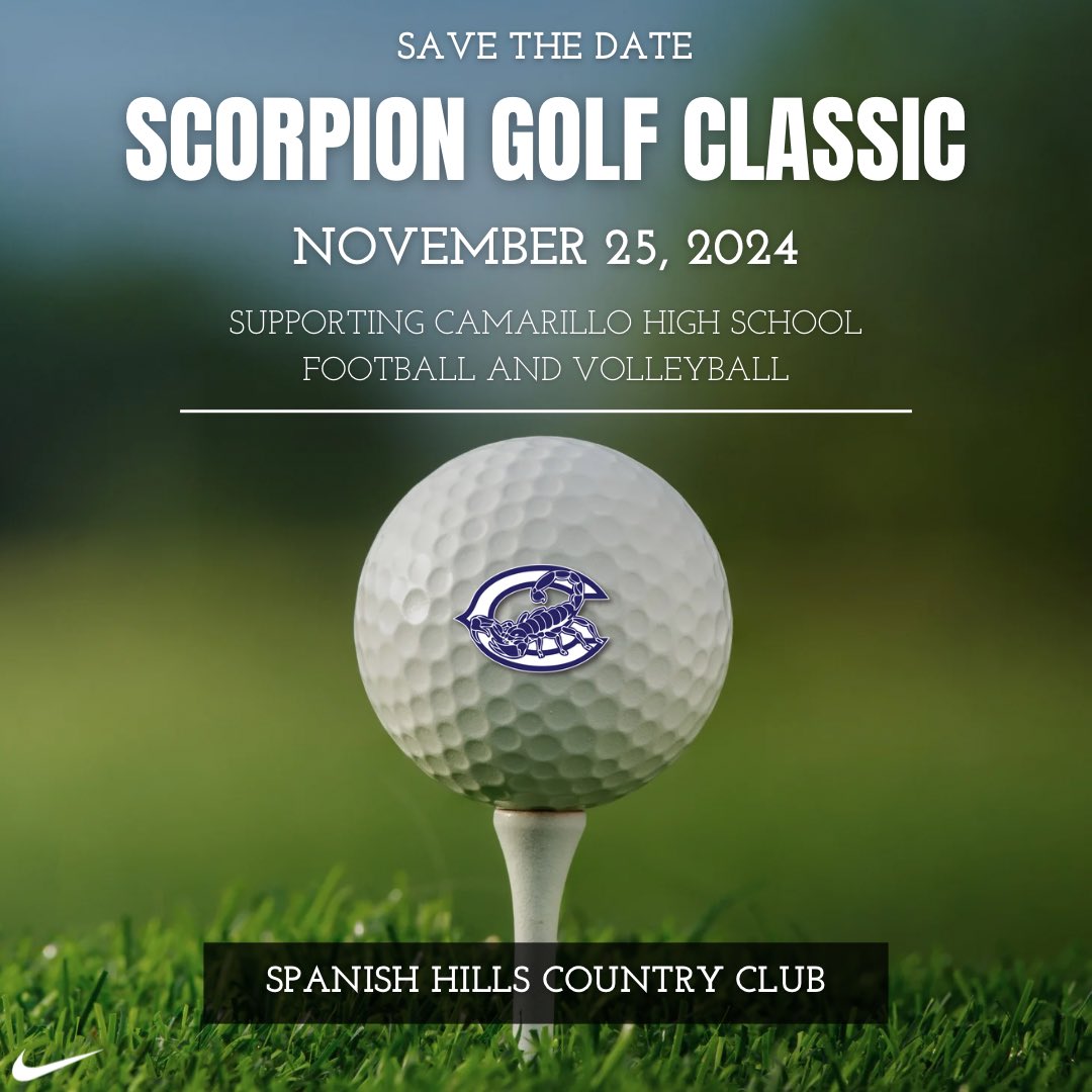 🏌️‍♂️ Save the Date! 🏈 🏐 Join us for the Scorpion Golf Classic on 11/25/2024 as we tee off in support of our Football and Volleyball programs! Mark your calendars now and stay tuned for more details on how to sign up, donate, and sponsor! #ScorpionGolfClassic #GoScorps