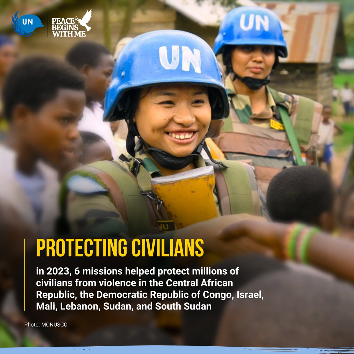 “Wars are growing in number and ferocity”— UN Secretary General António Guterres. In the face of rising violence, @UN peacekeeping continuously works to protect civilians. Learn about our 2023 impact: ow.ly/TbjL50RbGXF