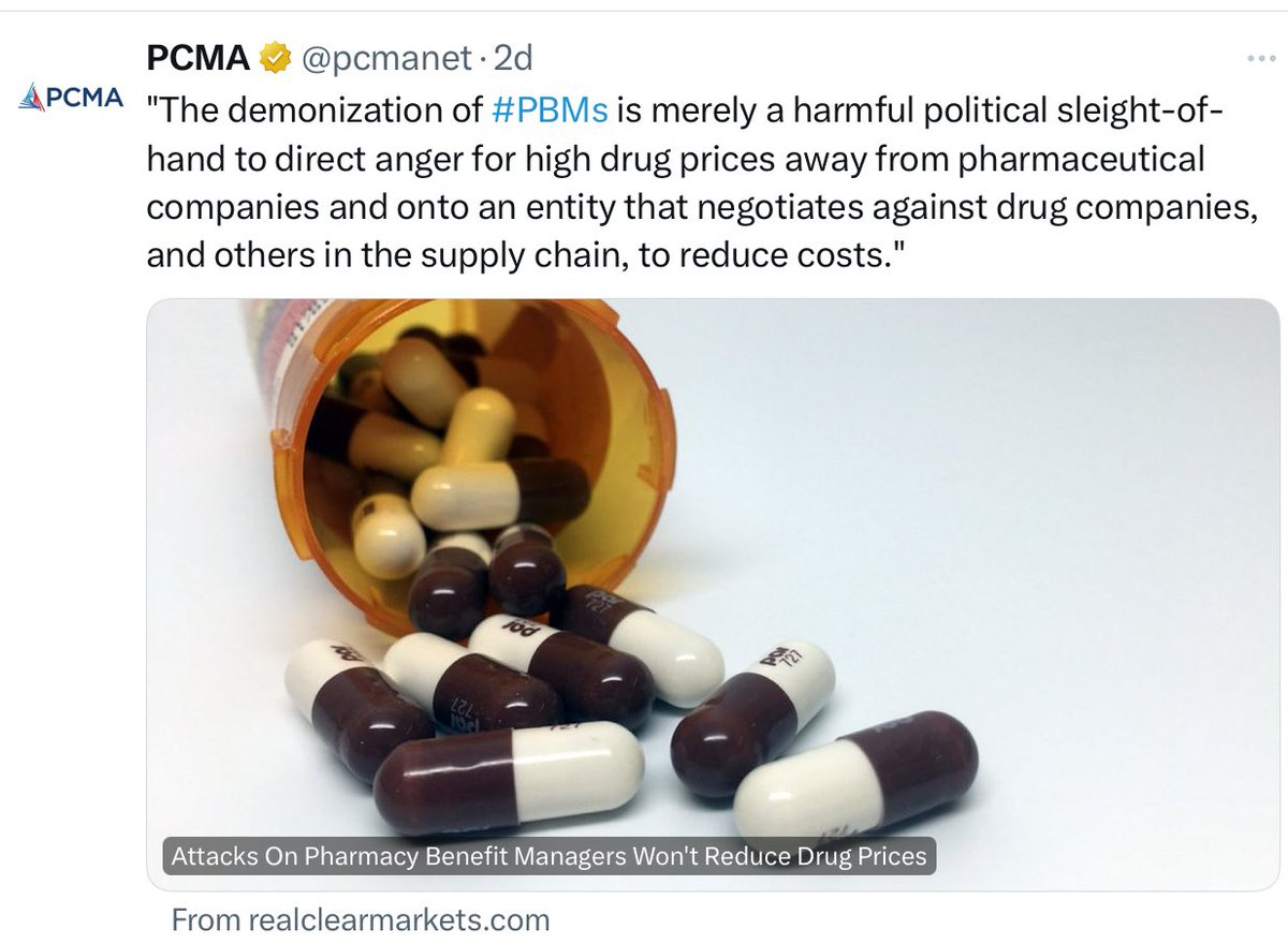 Pharma plays a role, but no. 👉It my PBM who forced me & 150,000 heart patients to switch off the life-saving medication we’d been stable on for years to a less efficacious drug they got a higher kickback on. 👉It was my PBM who ignored the pleas of 16 nonprofits. @GOPHELP