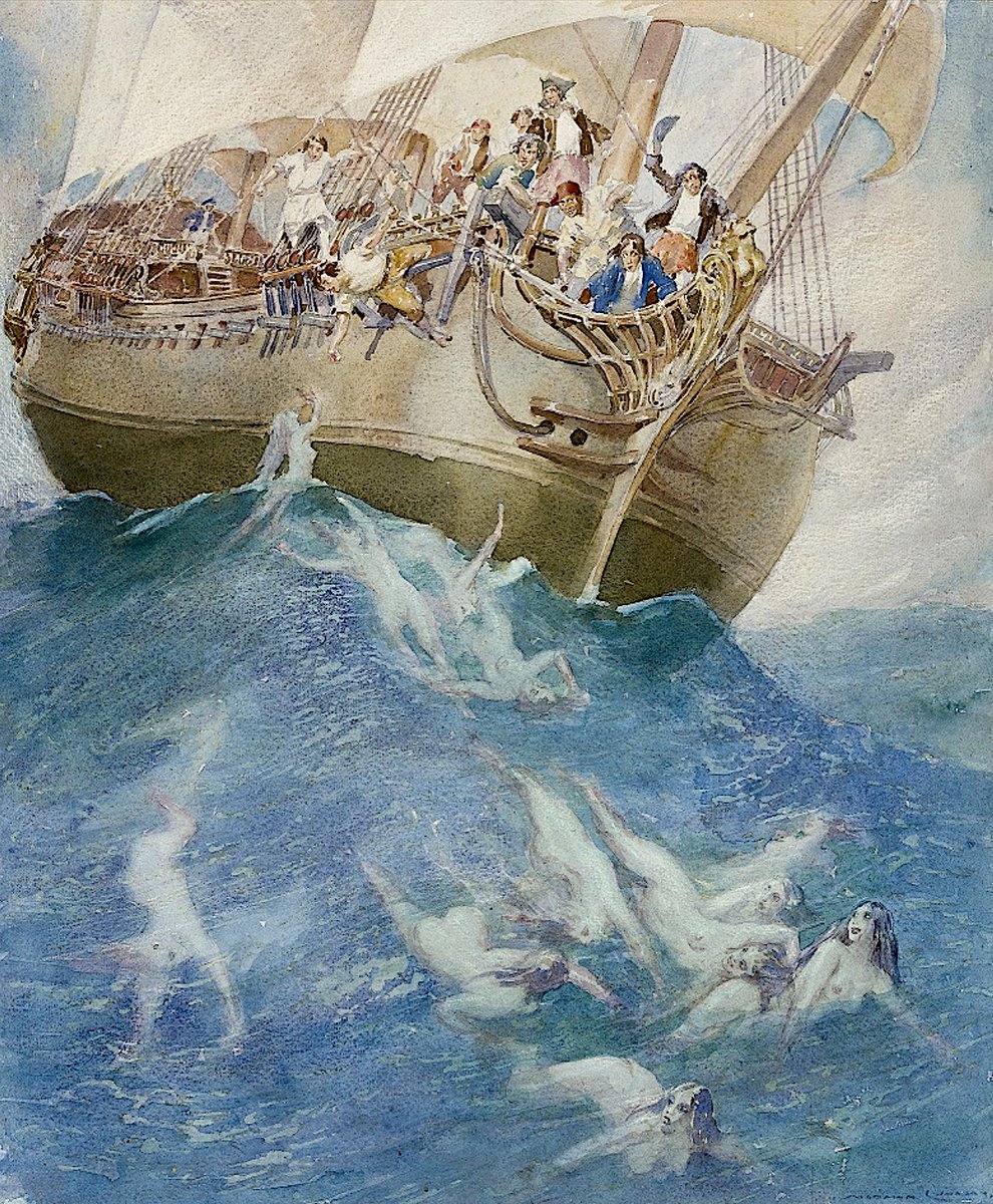 Strange Seas , Norman Lindsay, c.1930 #NormanLindsay #illustration