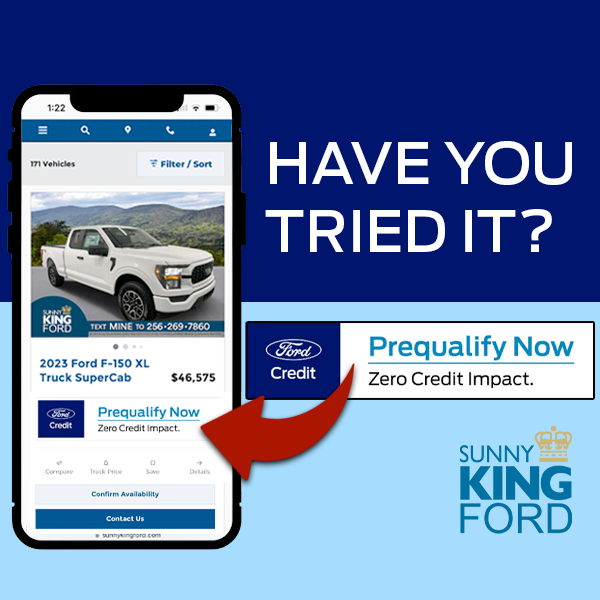 Shopping for a new vehicle? ➡️ Now you can Pre-Qualify with ZERO CREDIT IMPACT 😎

Get started now at sunnykingford.com 😉

#carshopping #carshoppingtips #TruckShopping #truckshoppingsoon #fordtruck #OxfordAL #Anniston #annistonal