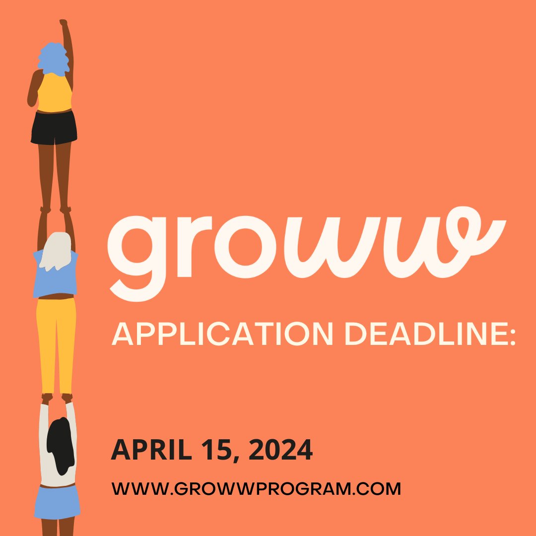 📢GROWW Application deadline is April 15th, 2024!!! Apply now: growwprogram.com 
#WomensHealth #WomensHealthMatters #researchers #FundingAvailable #postdoc #gradstudent #phdlife
