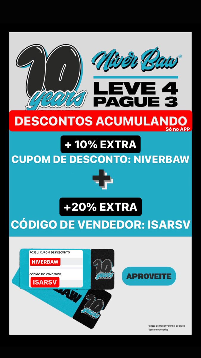 isagutterres's tweet photo. Amigos que curtem BAW corram pro app HOJE, AGORA, NESSE INSTANTE!!

Levando 4 peças você leva uma DE GRAÇA e os cupons estão acumulando dando mais 30% de desconto extra!!!! 

Coisa de maluco mesmo, espalha pra geral antes que desativem a promoção 

#baw #bawclothing #bawcupom https://t.co/TF4cvLC5JX