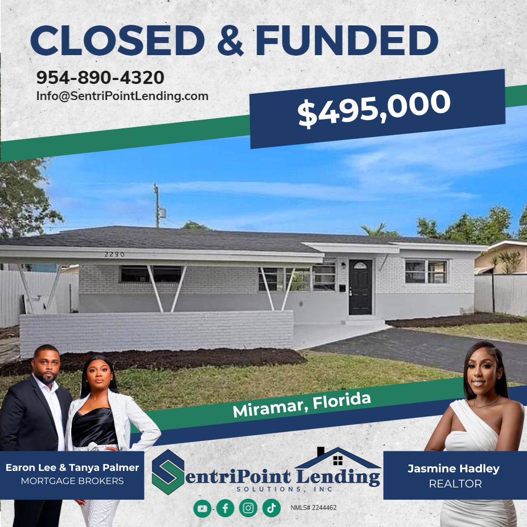 CLOSED & FUNDED

CHEERS TO THE TEAM THAT MADE IT HAPPEN! 

#home #mortgage #lending #realestate #realtor #property #newhome #investment #broker #mortgagebroker #refinance #househunting #firstimehomebuyer #coralsprings #parkland #coconutcreek #bocaraton #broward #westpalm #miami
