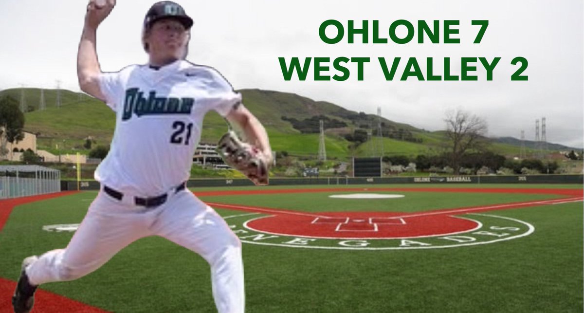 Ohlone 7, West Valley 2 Gades capture 7-2 victory behind the arms of Ethan Foley (7 IP, 2 R, 5 K’s) and Diego Menjivar (2 IP, 0 R, 2 K’s). Gavin Shaddix with 3 RBI and Nico Azpilcueta with big 2-run HR. Gades back in action tomorrow in Saratoga.