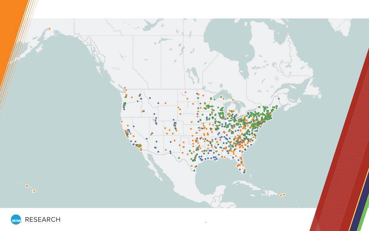 The @NCAA is made of three divisions and over 1,000 schools. Use @NCAAResearch's interactive map to help locate NCAA schools you're interested in attending! 🔗 on.ncaa.com/MemberMap