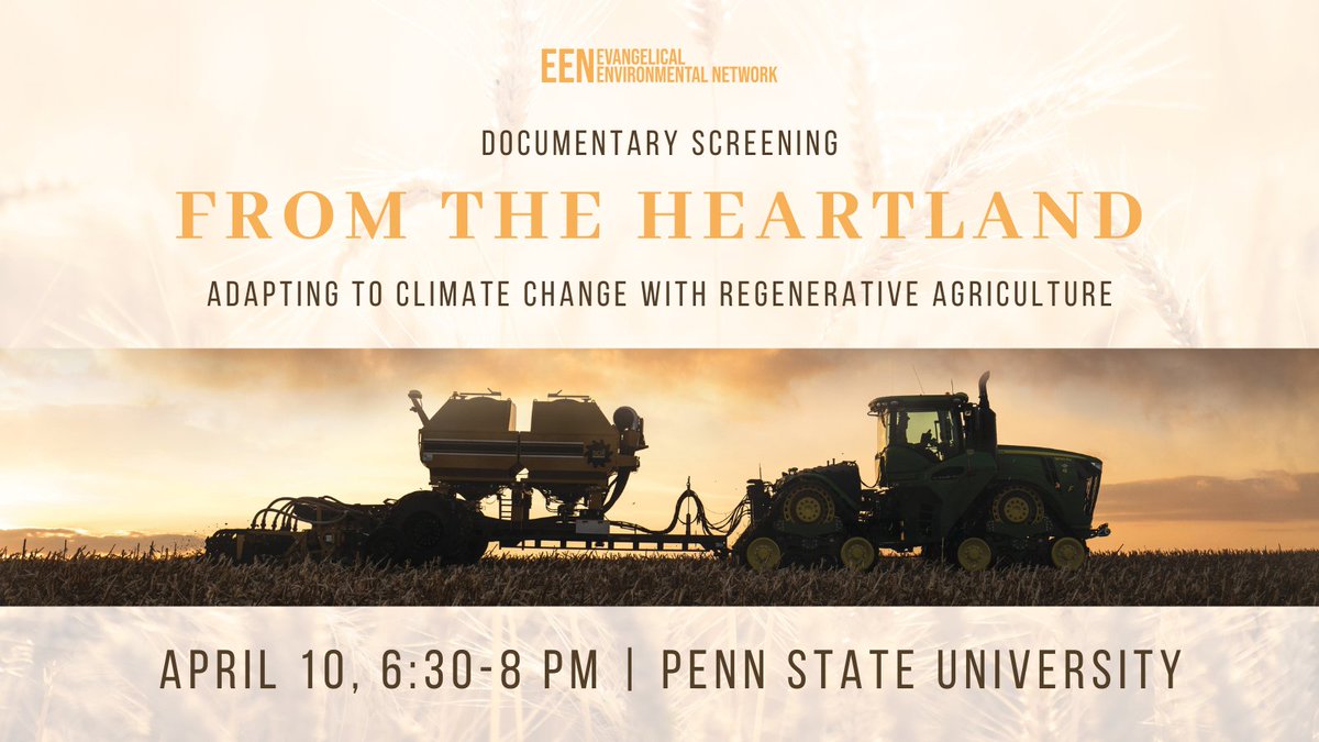 Happening TODAY! Join us at @PENNSTATEU1 tonight at 6:30 pm for a free screening of the documentary 'From the Heartland,' a story of a family farm adapting to climate change with regenerative agriculture. We'll see you in the Flex Theater at the HUB-Robeson Center!