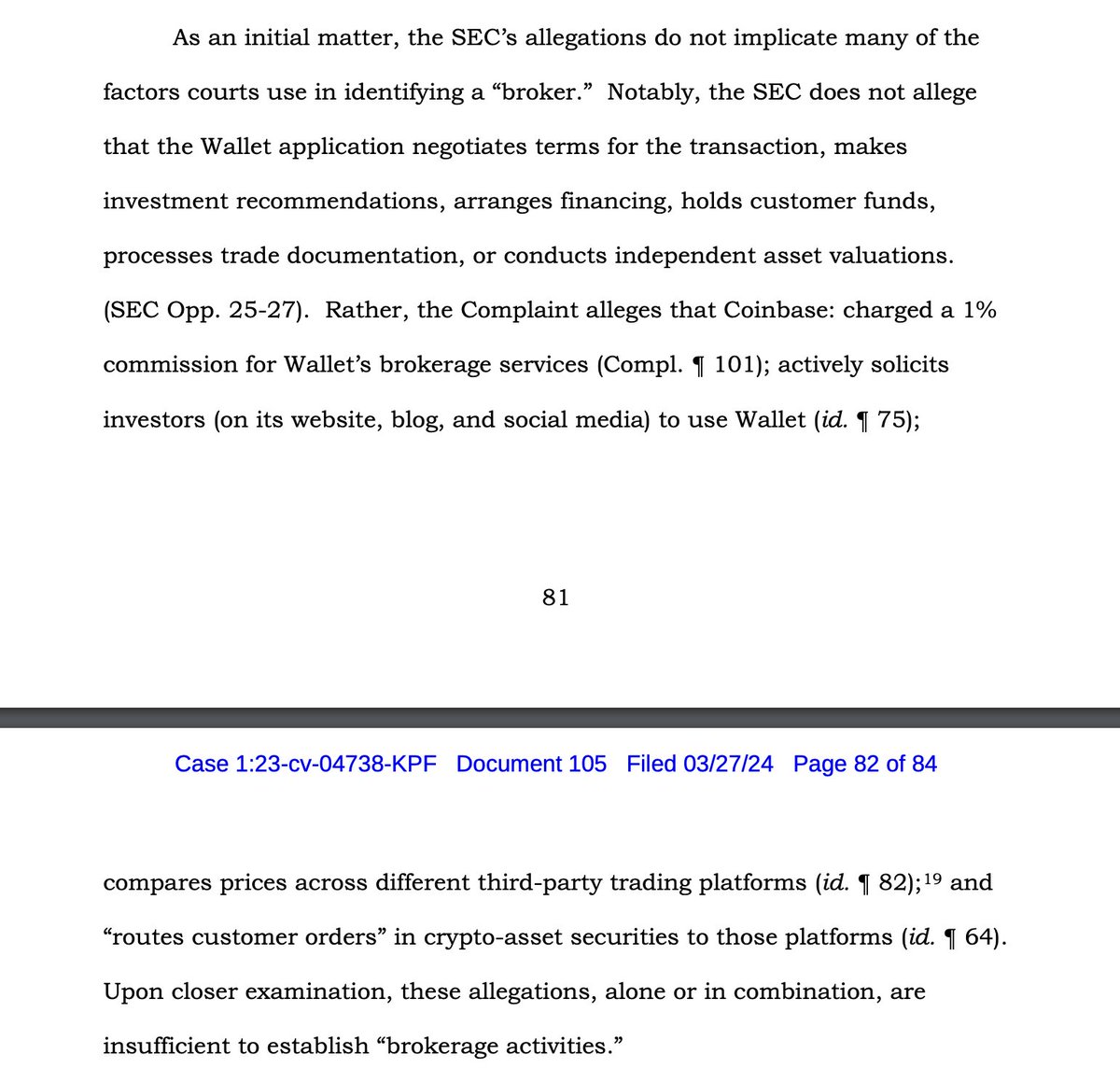 Sometimes you have to laugh or else you'll cry. Question: how can you square the @SECGov's claim that @Uniswap acts as a broker with the Court's ruling against the @SECGov just a handful of days ago? Answer: you can't.