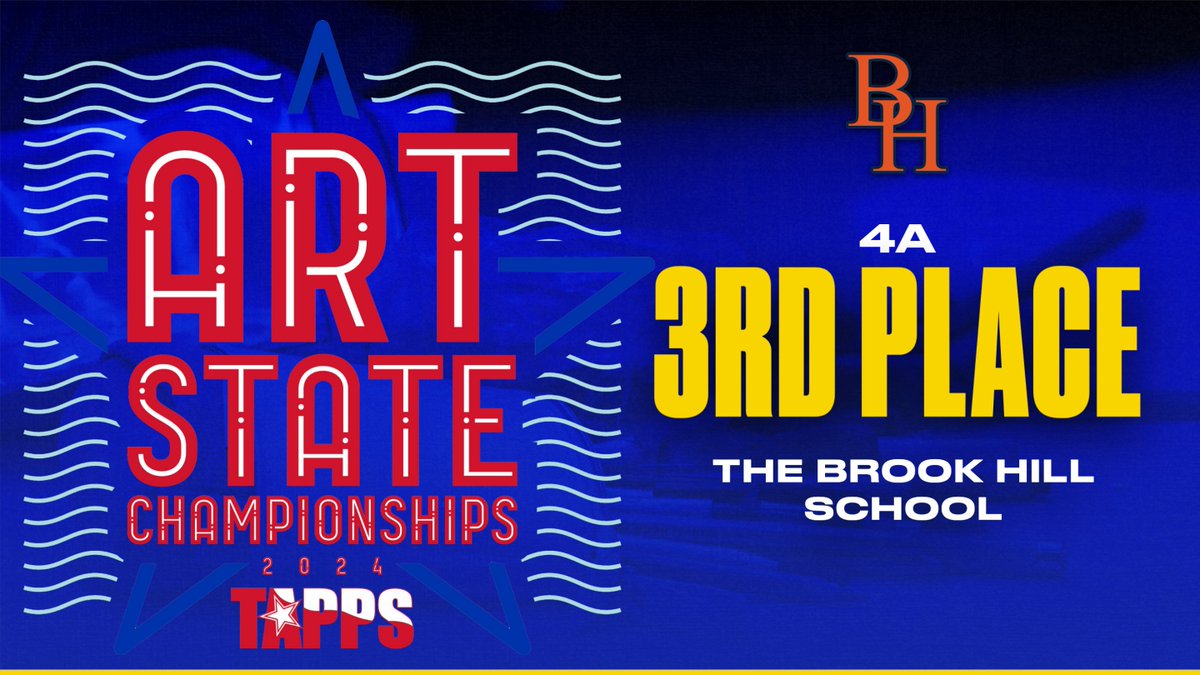 TAPPSart's tweet image. TAPPS 4A 2024 Art Championships Third Place Team: The Brook Hill School!!
