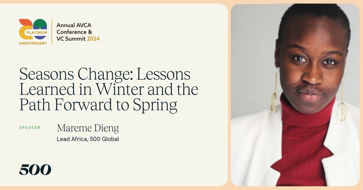 500 Global will be at the @AVCA_Africa Conference in Johannesburg, South Africa later this month with Mareme Dieng, 500 Global Africa Lead, speaking on a panel to discuss the opportunities we see across the continent. Curious to hear how we think technology will continue to be a
