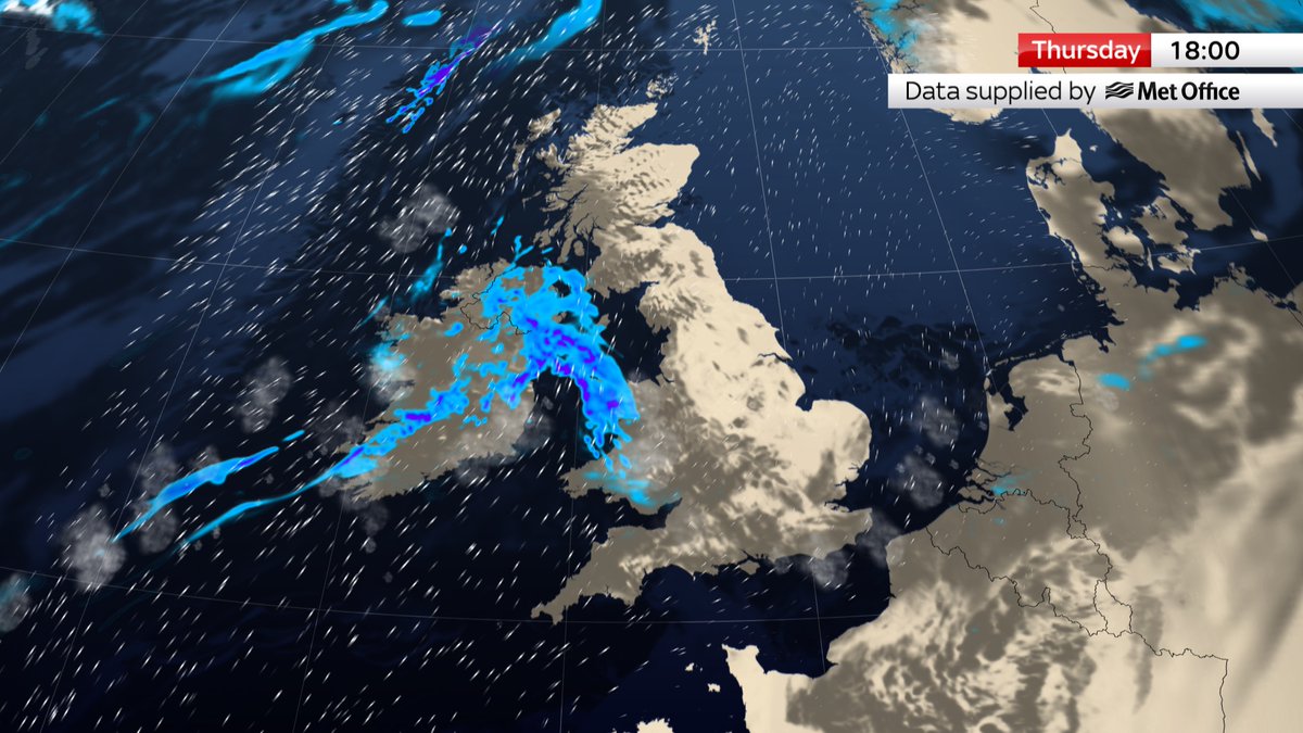 Rather misty/murky S tomorrow, patchy morning rain/drizzle near Channel, heavier, more general rain spreading across Ireland. N Ireland & Wales from late morning. N,C&E Britain mostly fine. Very mild/warm but breezy. More - news.sky.com/weather