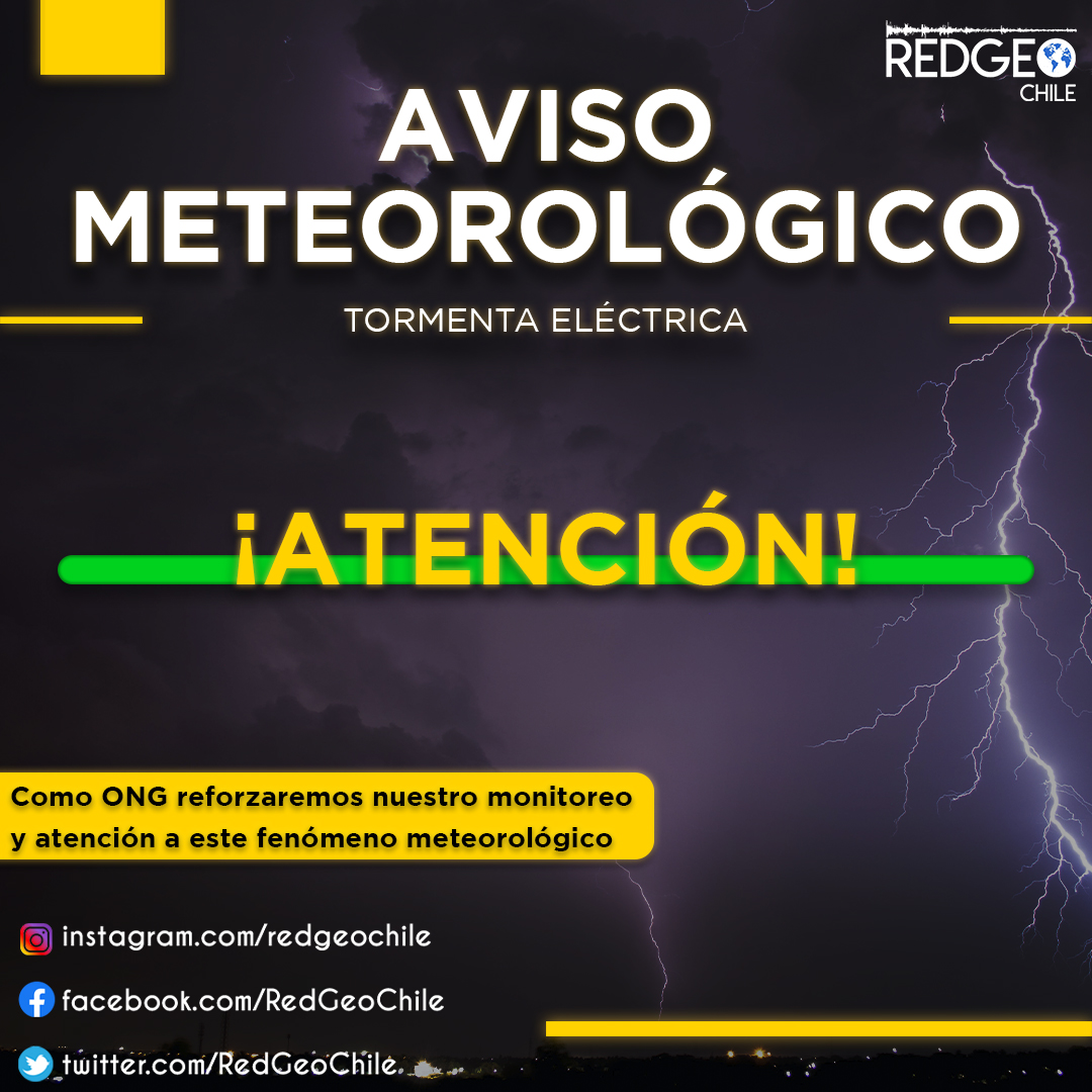 AVISO METEOROLÓGICO 🌧️ 🟡 Probables tormentas eléctricas en la región de Atacama. Al mediodía, a través de un AVISO METEOROLÓGICO 🟡, la @meteochile_dmc indicó que entre la tarde del sábado 13 y la noche del domingo 14 de abril, existe la PROBABILIDAD ⛈️ del desarrollo de…