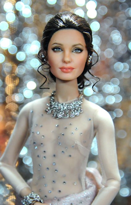My latest #angelinajolie #ooak #barbie #repaint and #restyle! I even gave her  #frenchtip nails! See more at ncruz.com. Rebodied on an #integritytoys doll &amp; #fashion.

#unmaskedfaces #repaintedbarbies #ooakcelebrity #celebrityrepaints #noelcruzrepaints