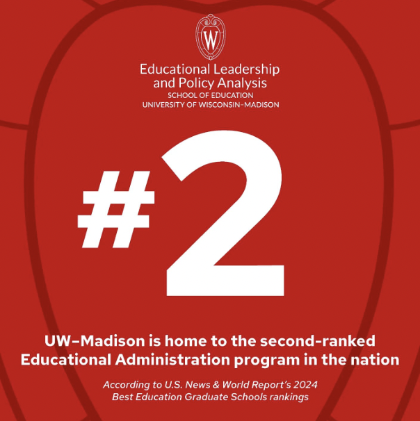 ELPA is home to the second-ranked Educational Administration program in the nation according to @usnews 2024 Best Education Graduate Schools rankings! 🦡👏 

Read here: education.wisc.edu/news/uw-madiso….
 
#ThisIsELPA #ELPAExcellence #educationalleadership #educationaladministration