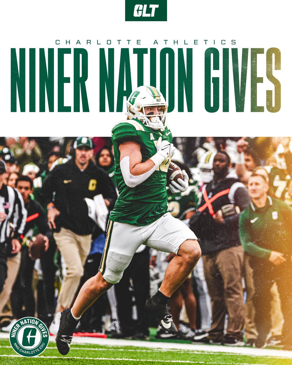 We are halfway through #NinerNationGives! Help make a difference for our student-athletes by making a gift! 🔗GIVE: bit.ly/NNG-ATH24 #GoldStandard⛏️