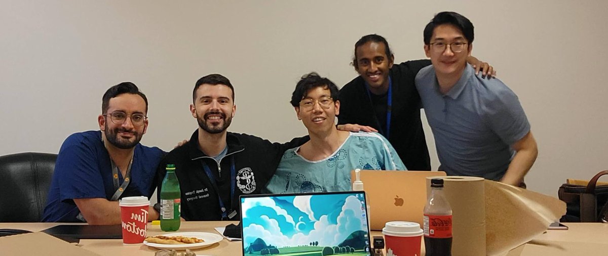 Massive congrats to all of the PGY-5s who passed their written Royal College exam 🔥🔥🔥

Carlos, Raj, <a href="/jtrops/">Joseph Tropiano</a> <a href="/benscfung/">Ben Fung</a> <a href="/San_Ahn/">San Ahn</a> (pictured attending study group with cholangitis below)