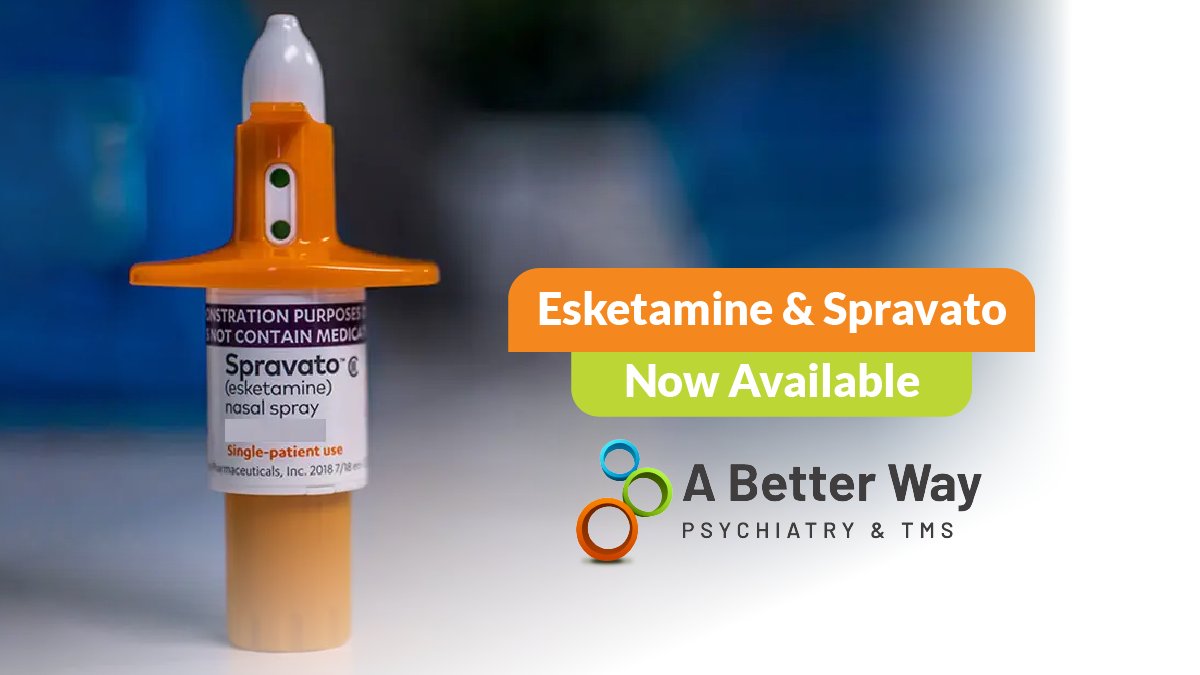 🧡🧠☀️We now offer Esketamine and Spravato as treatment options for depression. Learn more at a free consultation appointment: ecs.page.link/LKUFB 
#TMS #TMSTherapy #ABetterWay #PrescriptionDrugs #Counseling #AnxietyRelief #mentalhealth #esketamine #spravato