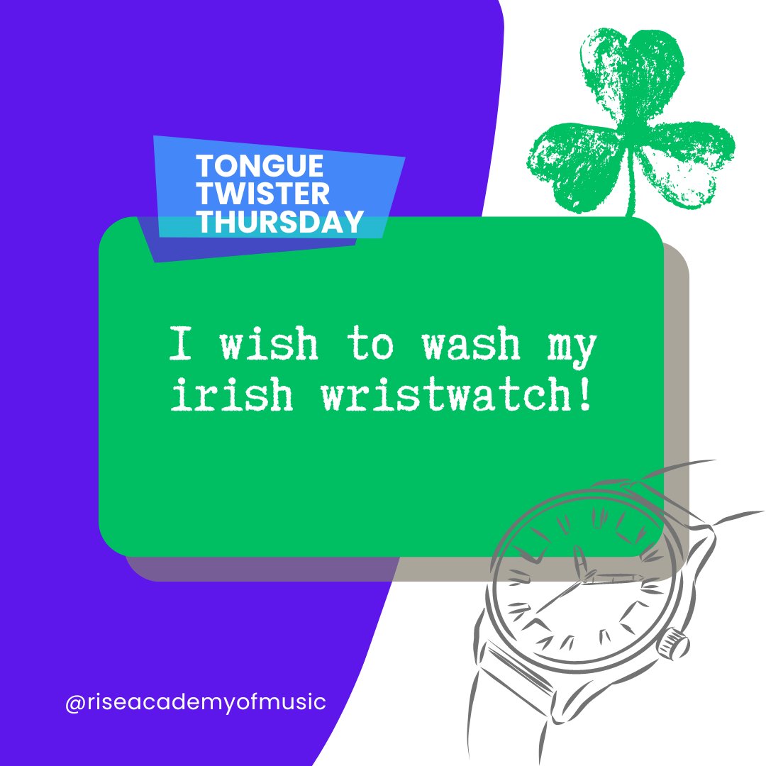 Happy #TongueTwisterThursday! 🎉 Have you mastered the one about the Irish wristwatch? Share your attempts below! 👅🌀 #TongueTwisterChallenge #musicteacher #northernbeaches #forestville #killarneyheights #chatswood