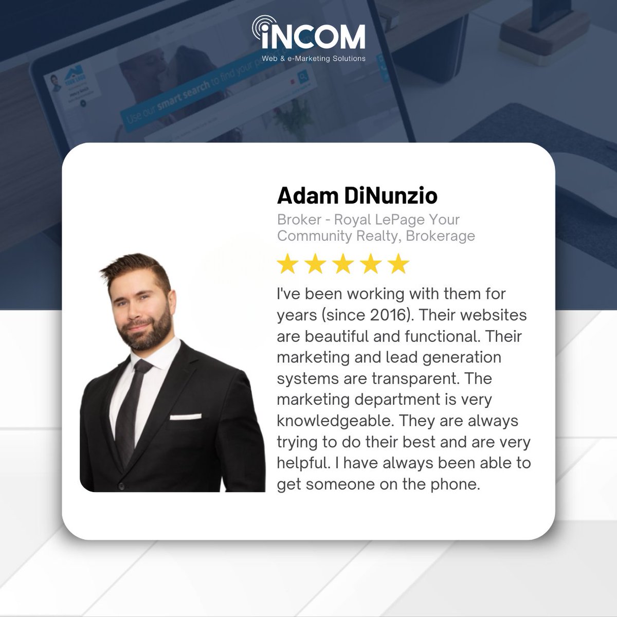 incomrealestate's tweet image. Our team is dedicated to providing exceptional real estate websites complemented by lead-generation tools and outstanding customer service. 

Thanks for your positive feedback, Adam! Let's continue this journey together🤝 

#GoogleReview #incomrealestate #realestate