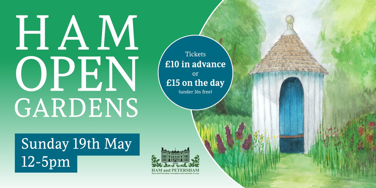 Ham Open Gardens returns on 19th May with 26 amazing gardens to enjoy. Tickets at hamandpetersham.com/ham-open-garde… This year's charities are @homestart_rkh @HamPetershamSOS