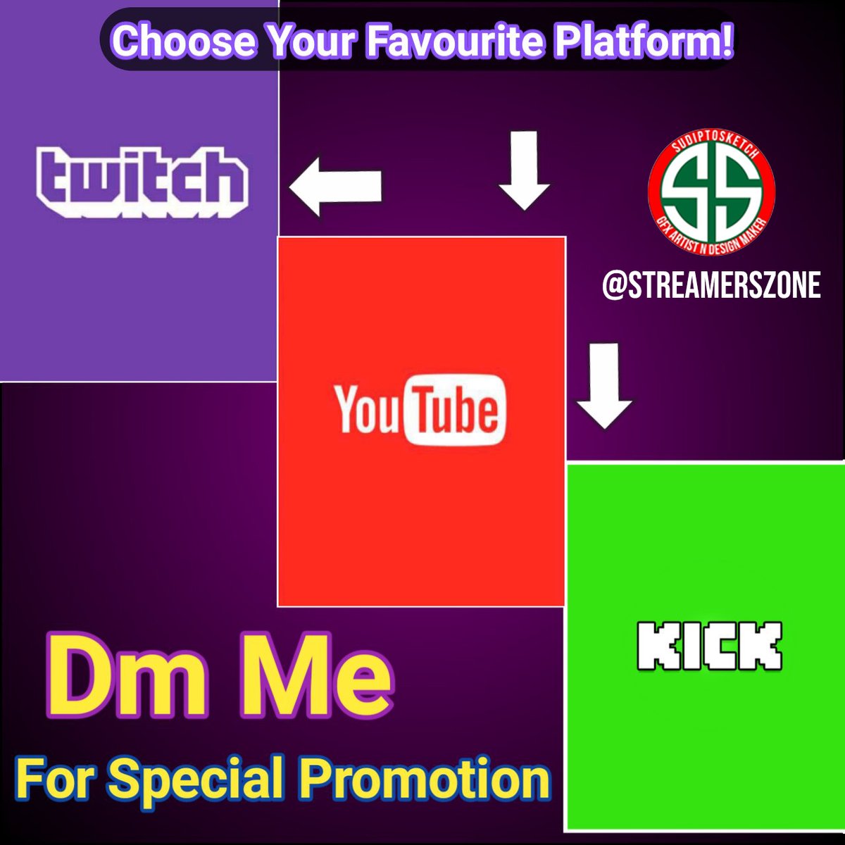streamerszone's tweet photo. Let's Grow With Us🚀📈

1. Follow me
2. Drop your yt/twitch/kick
3. Repost + Like

DM me for paid marketing📩 https://t.co/Gxet5kPVHv