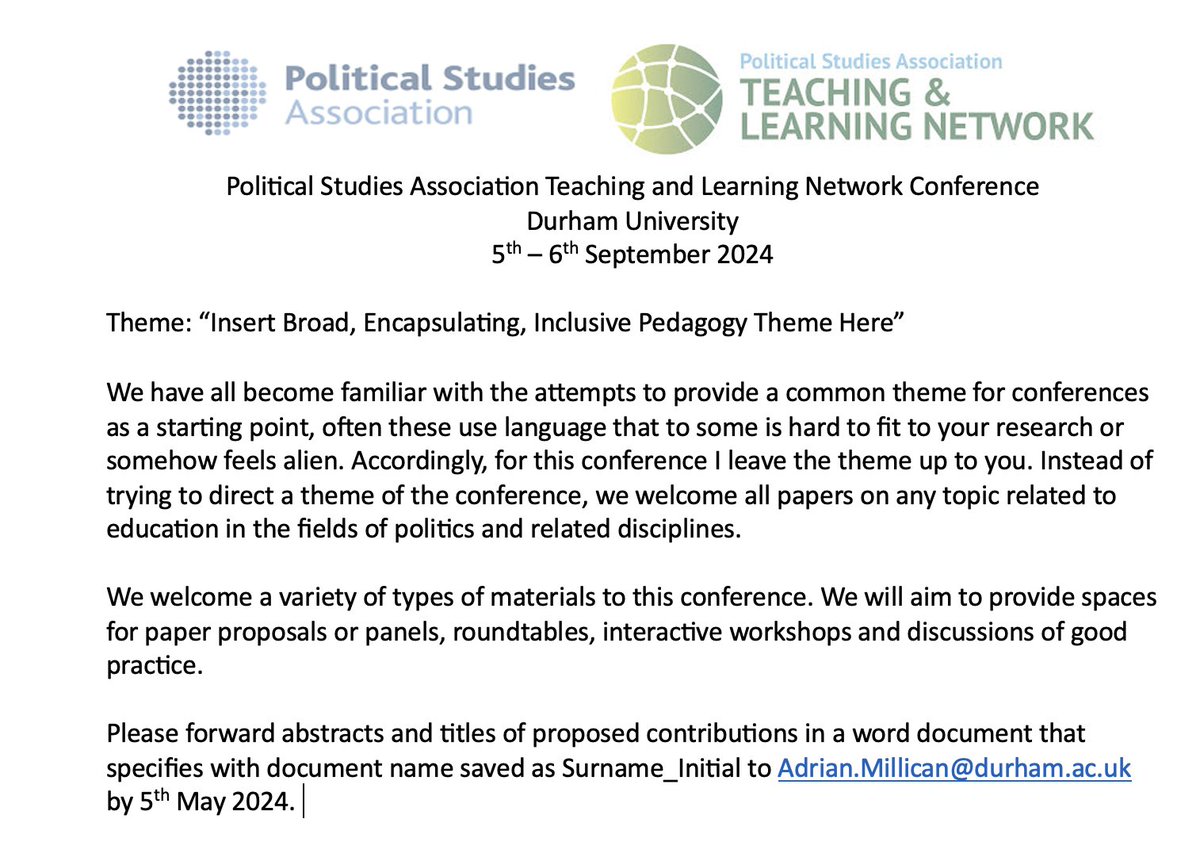 TLN conference 2024! Get your Panels, Papers and Roundtables submitted!