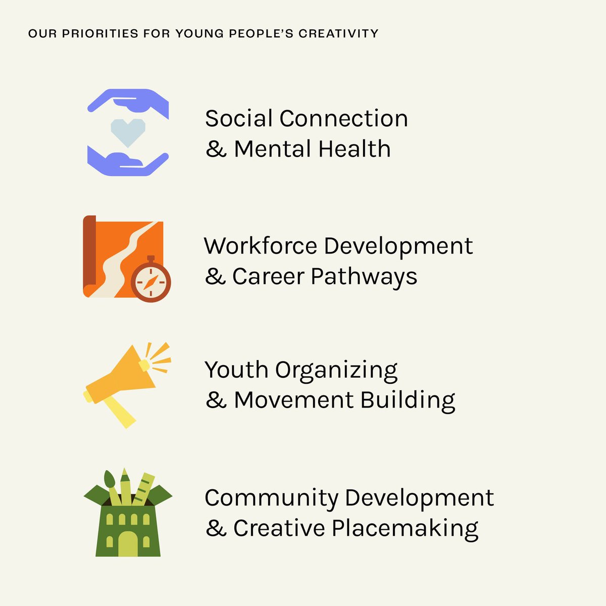 <a href="/TheLewisPrize/">The Lewis Prize for Music</a> is thrilled to introduce the Creating Abundance Collaborative. We’re expanding our efforts in #CreativeYouthDevelopment to further growth and innovation among youth through strategic community development, funding, and advocacy. 

creatingabundancecollaborative.org